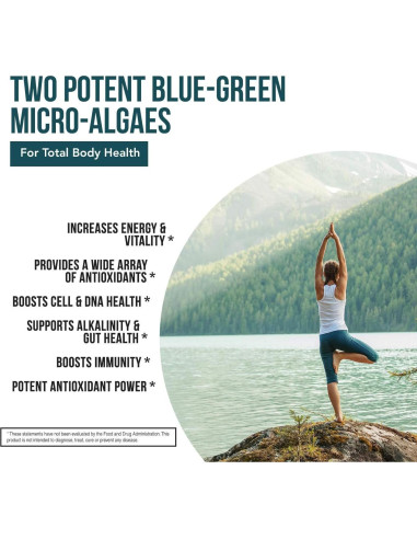 Tabletas de Espirulina y Clorella Orgánicas Triquetra Health - 120 Unidades