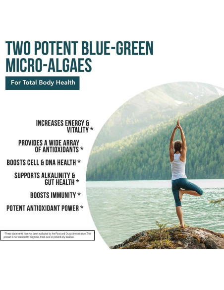 Tabletas de Espirulina y Clorella Orgánicas Triquetra Health - 120 Unidades