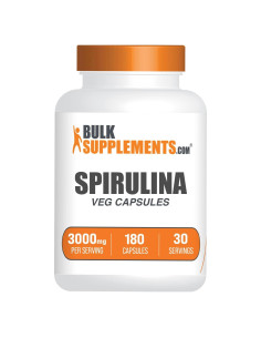 Cápsulas de Spirulina BulkSupplements 3000mg - 180 Veganas