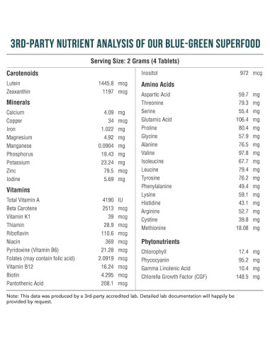 Tabletas de Espirulina y Clorella Orgánicas Triquetra Health - 120 Unidades