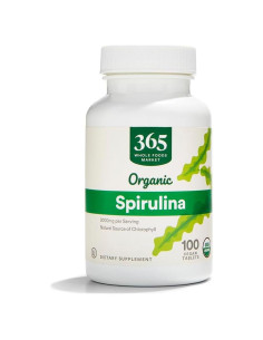 Suplemento de Spirulina 500mg 365 Whole Foods 100 cápsulas