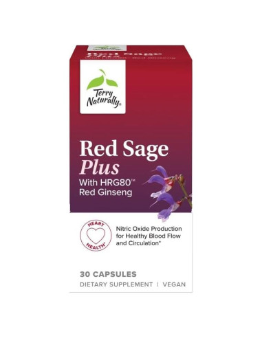 Suplemento Herbal Terry Naturally Red Sage Plus - 30 Cápsulas
