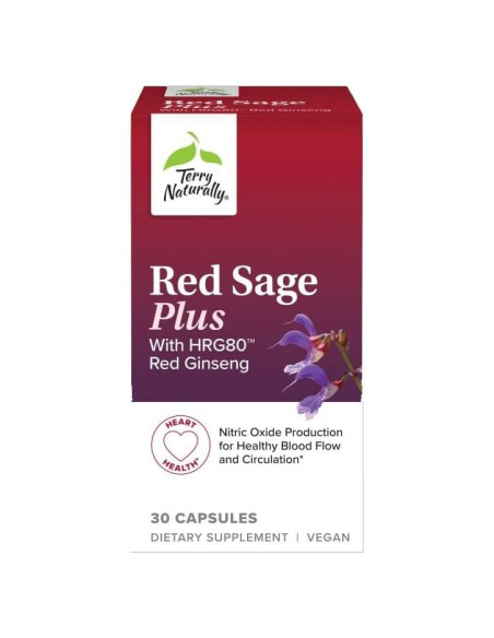 Suplemento Herbal Terry Naturally Red Sage Plus - 30 Cápsulas