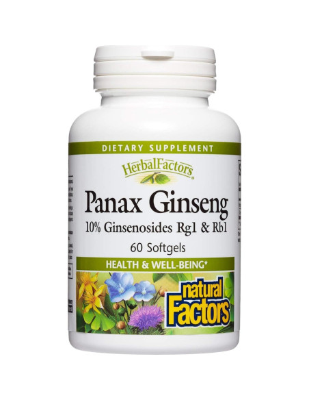 Ginseng Panax HerbalFactors 60 geles blandos - Estrés y Bienestar Ginseng Panax HerbalFactors 60 geles blandos - Estrés y Bienestar