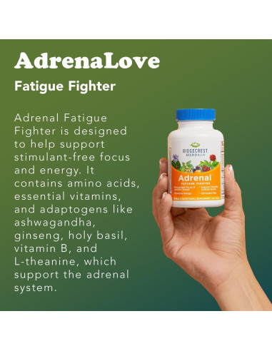 Suplemento AdrenaLove Ridgecrest Herbals 60 Cápsulas Veganas
