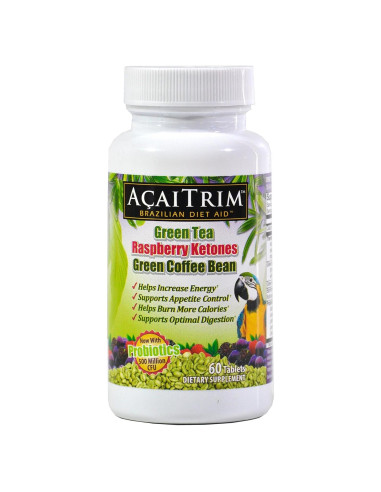 AcaiTrim Suplemento Pérdida de Peso 60 Cápsulas - Té Verde, Café Verde, Acai