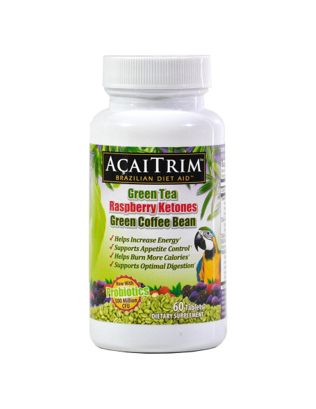 AcaiTrim Suplemento Pérdida de Peso 60 Cápsulas - Té Verde, Café Verde, Acai