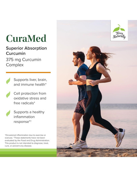 Terry Naturally CuraMed 375mg - Suplemento Antioxidante 120 Gelatinas