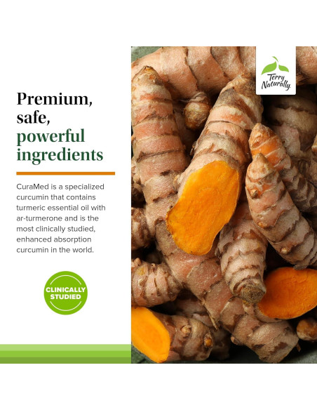 Terry Naturally CuraMed 375mg - Suplemento Antioxidante 120 Gelatinas