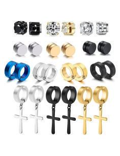 Pendientes Magnéticos WAINIS 13 Pares Acero Inoxidable No Perforados