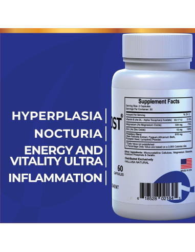 Suplemento Dietético HALLUSA NATURAL Hallprost Ultra 120 Cápsulas - Salud Próstata y Energía