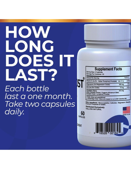 Suplemento Dietético HALLUSA NATURAL Hallprost Ultra 120 Cápsulas - Salud Próstata y Energía