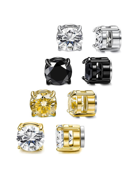 Pendientes Magnéticos para Hombres BEFOSHINN 6-8MM Acero Inoxidable