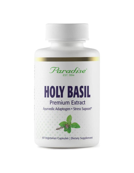 Suplemento de Albahaca Sagrada Orgánica Paradise Herbs 60 Cápsulas