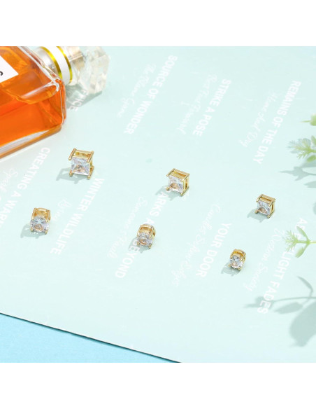 Pendientes Magnéticos Unisex NEWITIN Acero Inoxidable 6 Pares 6-9mm