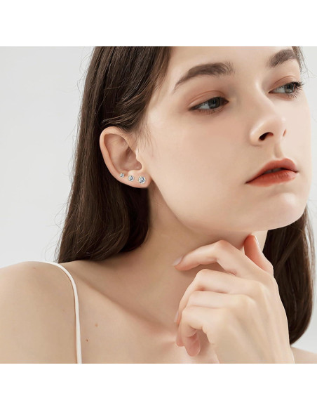 Pendientes Magnéticos Unisex NEWITIN Acero Inoxidable 6 Pares 6-9mm