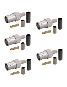 Conectores BNC hembra crimpado 50 Ohm RFetomax - Paquete de 5