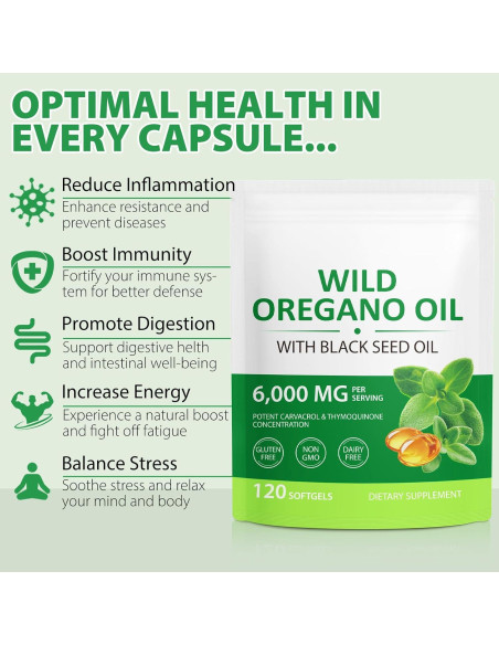 Aceite de Orégano Orgánico Ruduwu 6000mg 120 Gelatinas Blandas Aceite de Orégano Orgánico Ruduwu 6000mg 120 Gelatinas Blandas