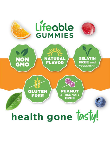 Gomitas de Arándano Lifeable 60 Unidades | Suplemento Vegano