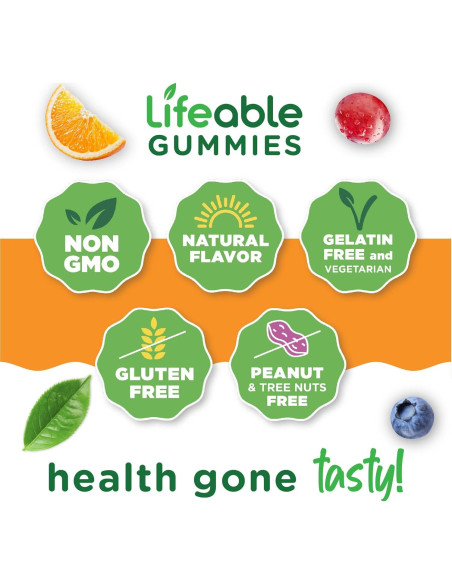 Gomitas de Arándano Lifeable 60 Unidades | Suplemento Vegano