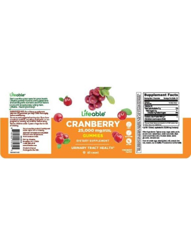 Gomitas de Arándano Lifeable 60 Unidades | Suplemento Vegano