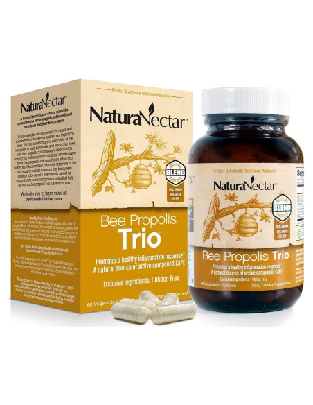 Cápsulas de Propóleos de Abeja NaturaNectar 60 pcs - Sin Gluten