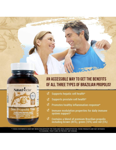 Cápsulas de Propóleos de Abeja NaturaNectar 60 pcs - Sin Gluten