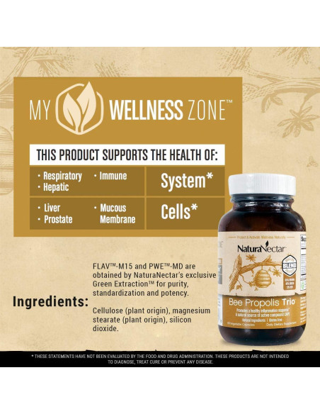 Cápsulas de Propóleos de Abeja NaturaNectar 60 pcs - Sin Gluten