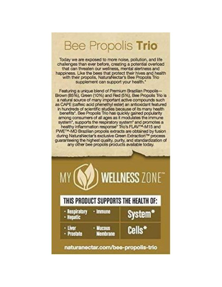 Cápsulas de Propóleos de Abeja NaturaNectar 60 pcs - Sin Gluten