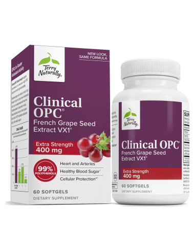 Suplemento Terry Naturally Clinical OPC - Salud Cardiovascular y Inmunológica - 60 Gelatinas Blandas