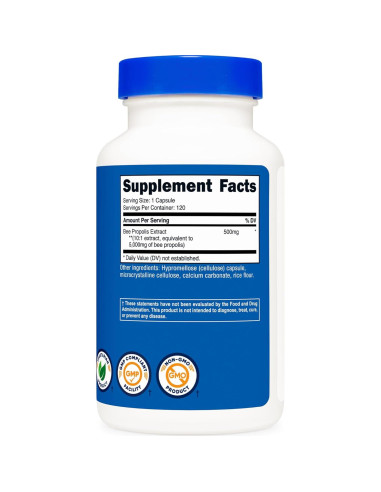 Extracto de Propóleos de Abeja Nutricost 500mg 120 Cápsulas