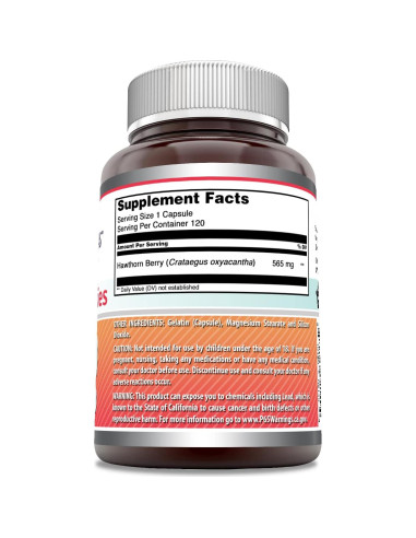 Suplemento Bayas de Espino Asombrosas 565 Mg 120 Cápsulas