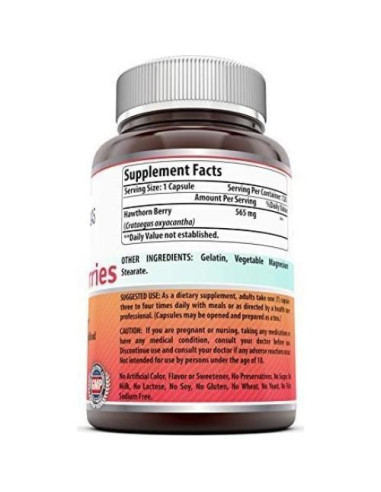 Suplemento Bayas de Espino Asombrosas 565 Mg 120 Cápsulas