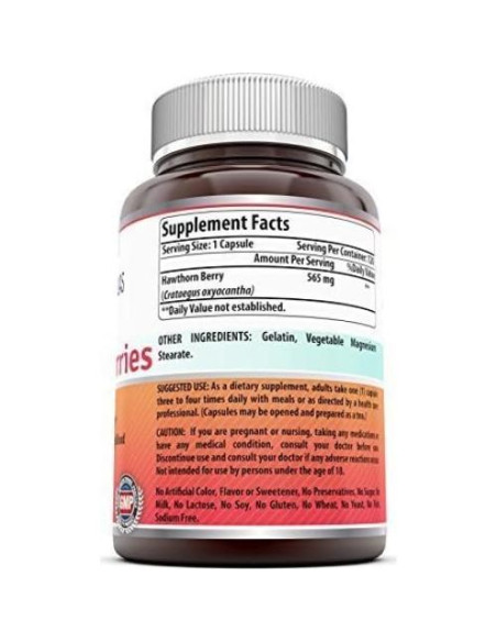 Suplemento Bayas de Espino Asombrosas 565 Mg 120 Cápsulas