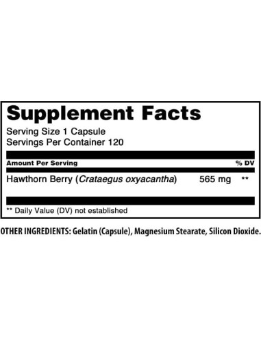 Suplemento Bayas de Espino Asombrosas 565 Mg 120 Cápsulas