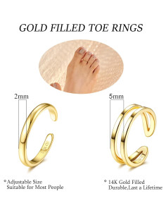 Anillo de Tobillo Ajustable Oro Relleno 14K IRONBOX para Mujeres 2