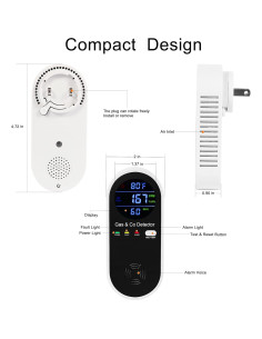 Detector de Gas y Monóxido de Carbono Hembisen KH158 4 en 1 2