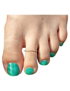 Anillo de dedo del pie ajustable para mujeres - Oro Martillado