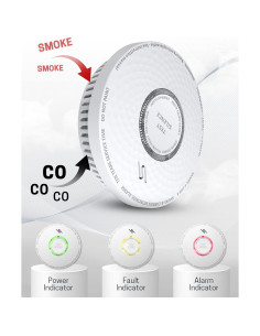 Combo de 6 Detectores de Humo y CO Ecoey, Batería 10 Años 2