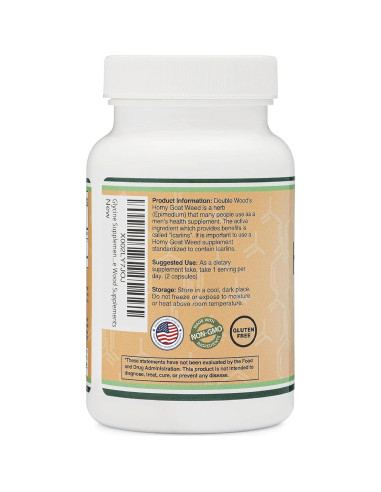 Suplemento Hierba de Cabra Excitada Double Wood 1000mg 90 Cápsulas