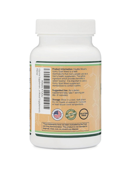 Suplemento Hierba de Cabra Excitada Double Wood 1000mg 90 Cápsulas