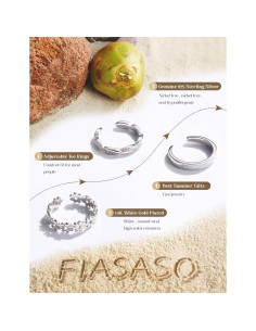 Anillos de Dedo del Pie Fiasaso 3 Pcs Plata Esterlina 925 2