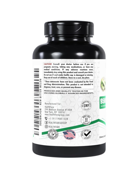 Cápsulas de Melón Amargo HealthFare 9500mg | 200 Veganas