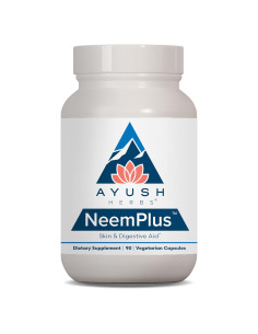 Suplemento Digestivo Ayush Herbs Neem Plus - 90 Cápsulas Vegetarianas