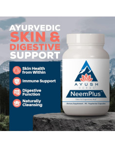Suplemento Digestivo Ayush Herbs Neem Plus - 90 Cápsulas Vegetarianas 2