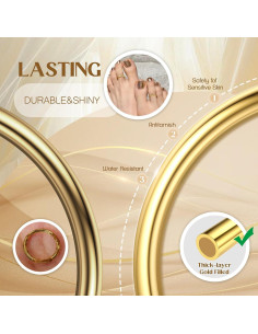 Anillos para dedos de los pies de oro 14K HAIAISO ajustables 2