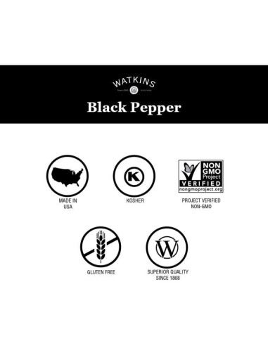 Pimienta Negra Molida Gourmet Watkins 170 g - Natural