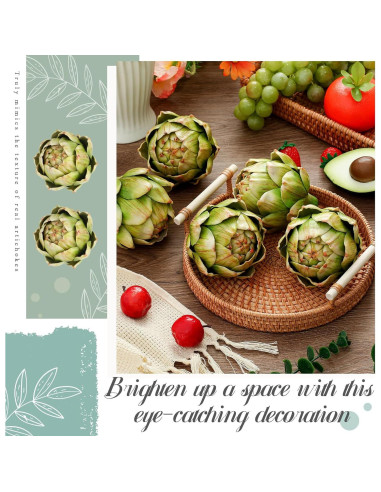 Alcachofas Artificiales Verdes Timgle - 2 Pcs Grande Decoración