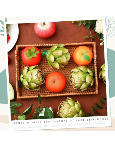 Alcachofas Artificiales Verdes Timgle - 2 Pcs Grande Decoración