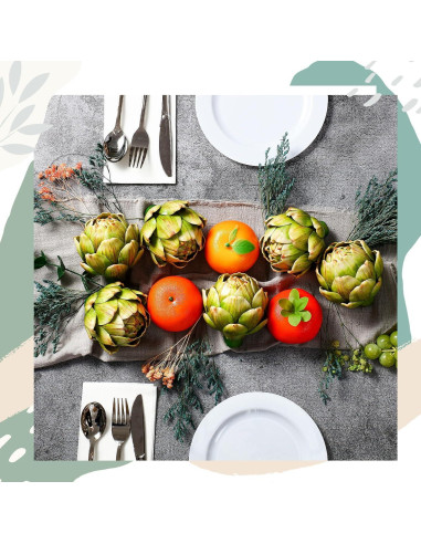 Alcachofas Artificiales Verdes Timgle - 2 Pcs Grande Decoración